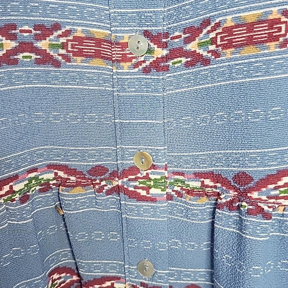 ENTRO Aztec Pattern‎ Button Up Sleeveless Blouse … - image 3